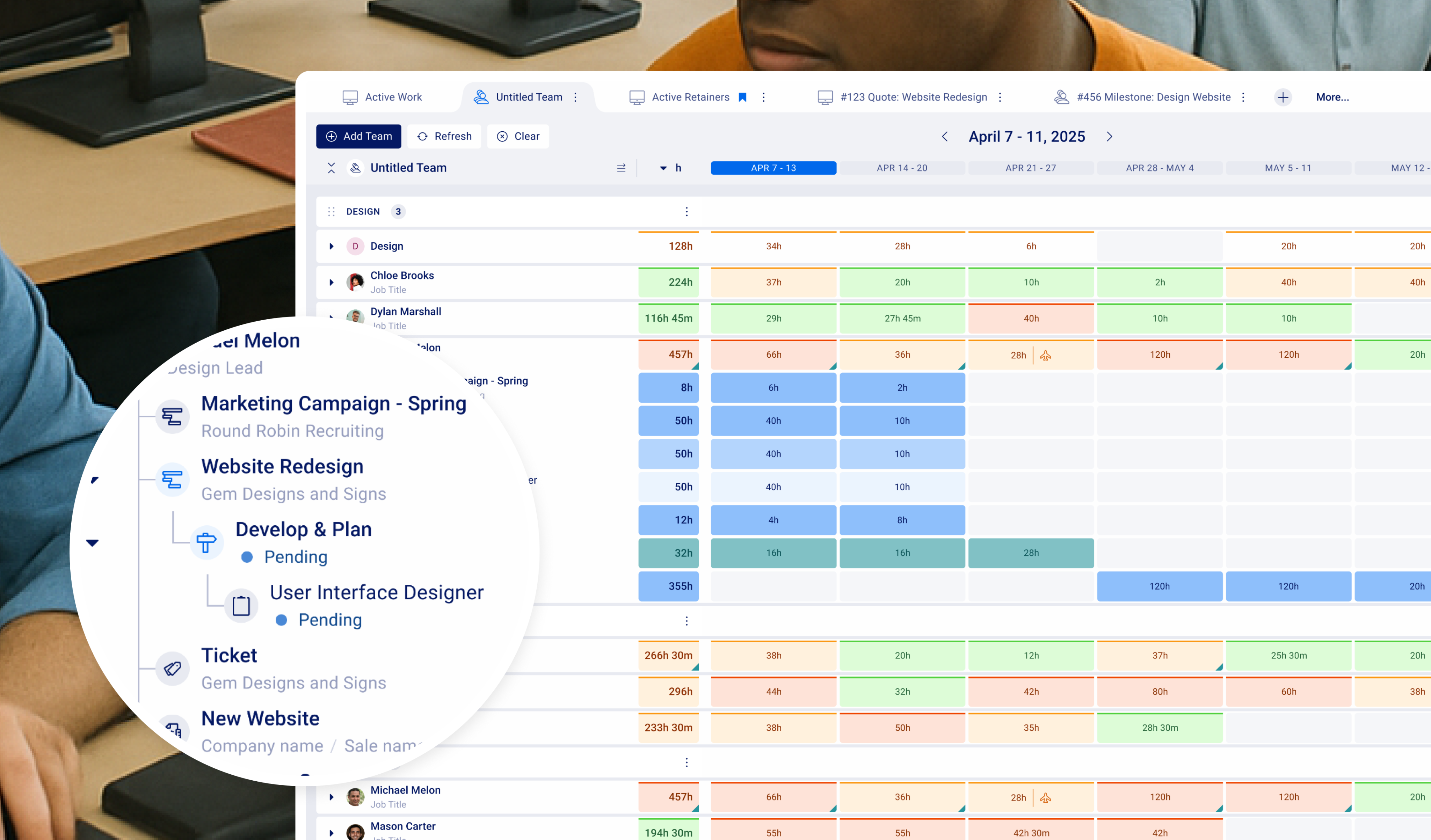 Accelo's Scheduling Dashboard